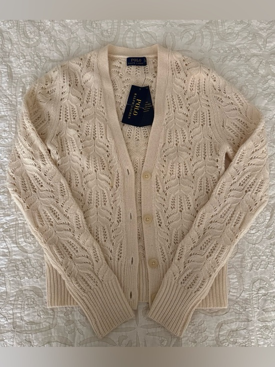 Ralph Lauren Sweaters - NWT Polo Ralph Lauren Pointelle Wool Cardigan in Cream